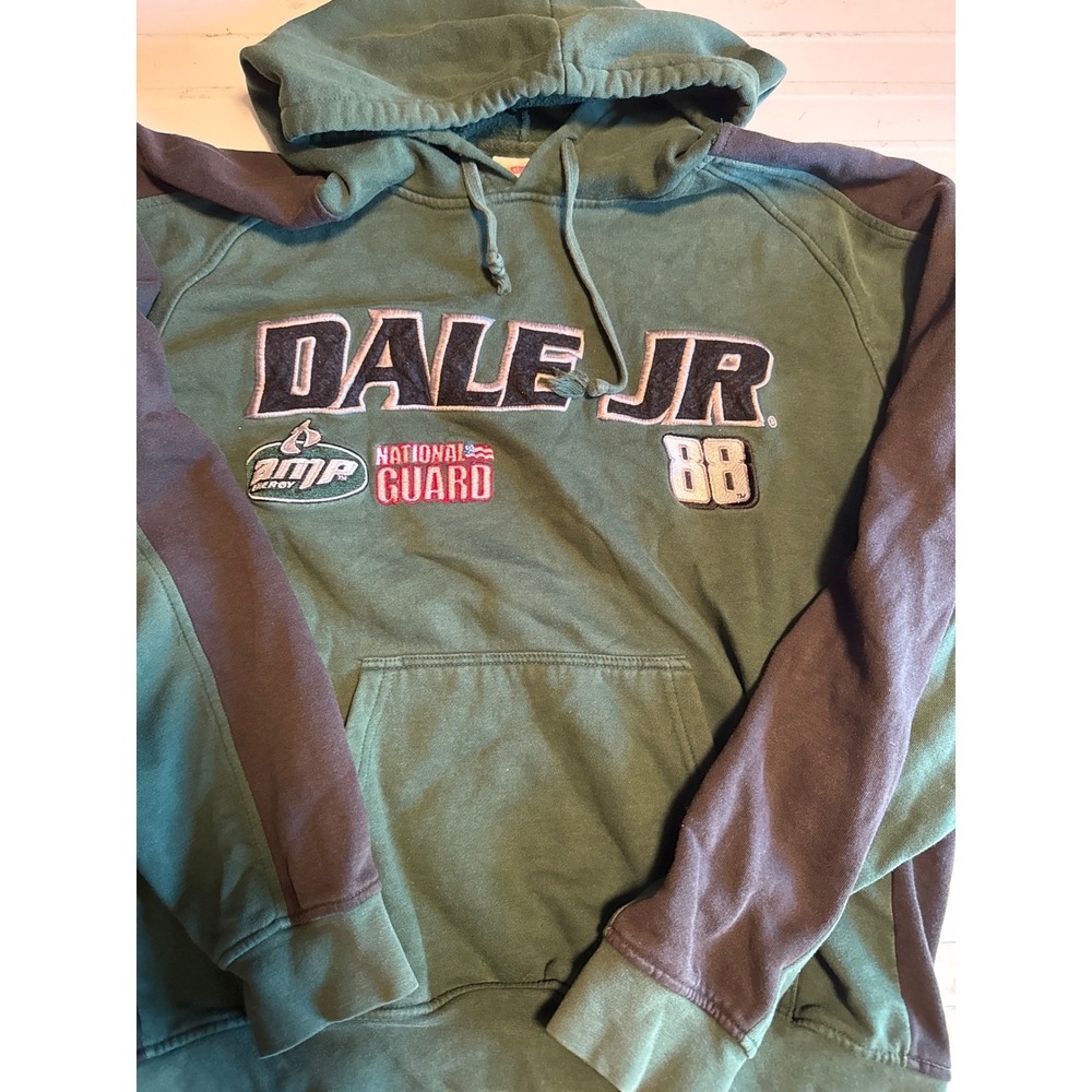 Winner's Circle NASCAR Hoodie Men 2XL Green Good Dale Jr 88 Amp National Guard